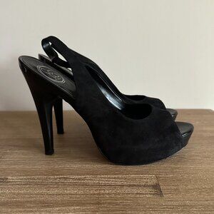 Jessica Simpson Agyness 2 Suede Slingback High Heel Sandals Womens Size 8